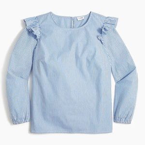 NWT J.Crew Factory Cotton Poplin top with Ruffles